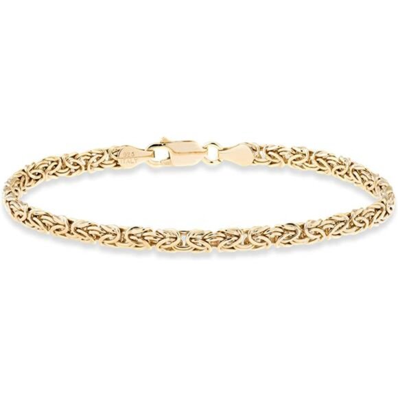 Italian 925 Sterling Silver or 18K Gold Plated 4mm Byzantine Link
